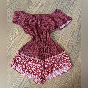 Abercrombie & Fitch Red Geometric Patterned Top